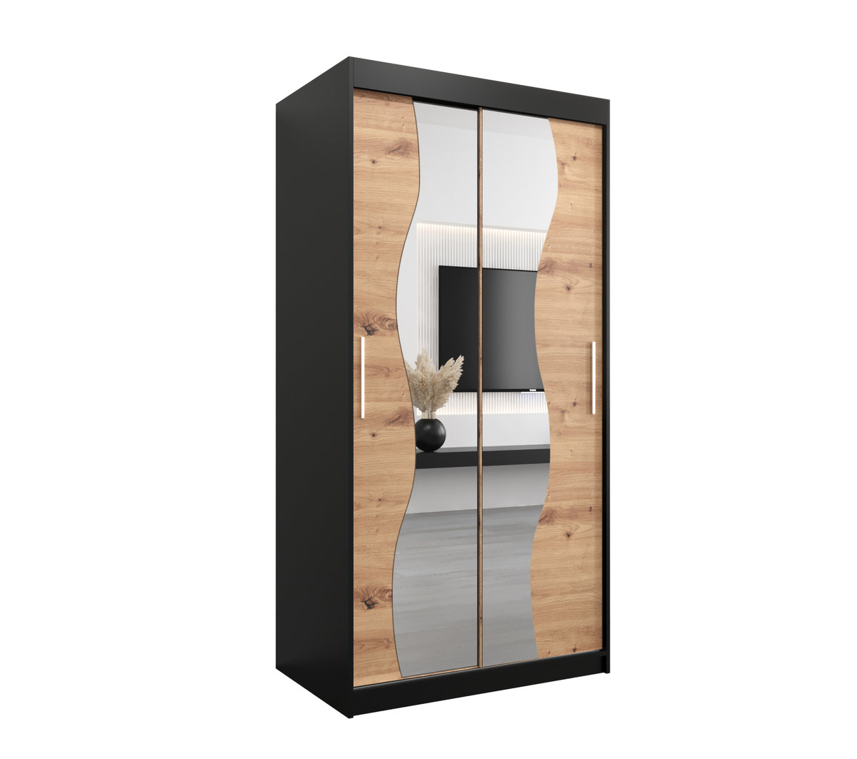 Szafa przesuwna Garderoba MADRYT 100 gł. 62 czarny/artisan