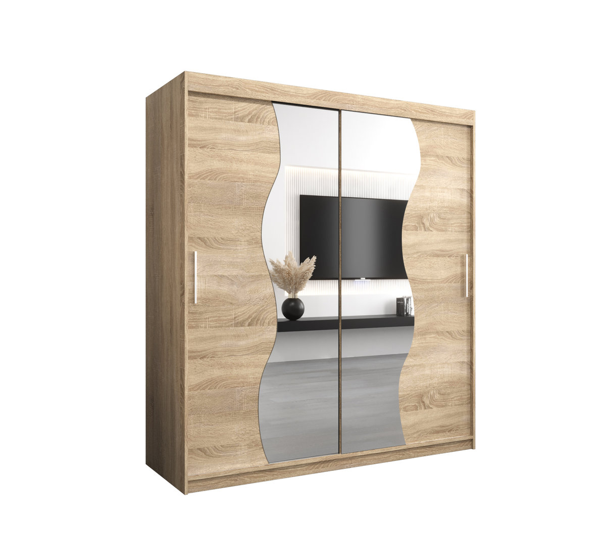 Szafa przesuwna Garderoba MADRYT 180 gł. 62 sonoma/sonoma