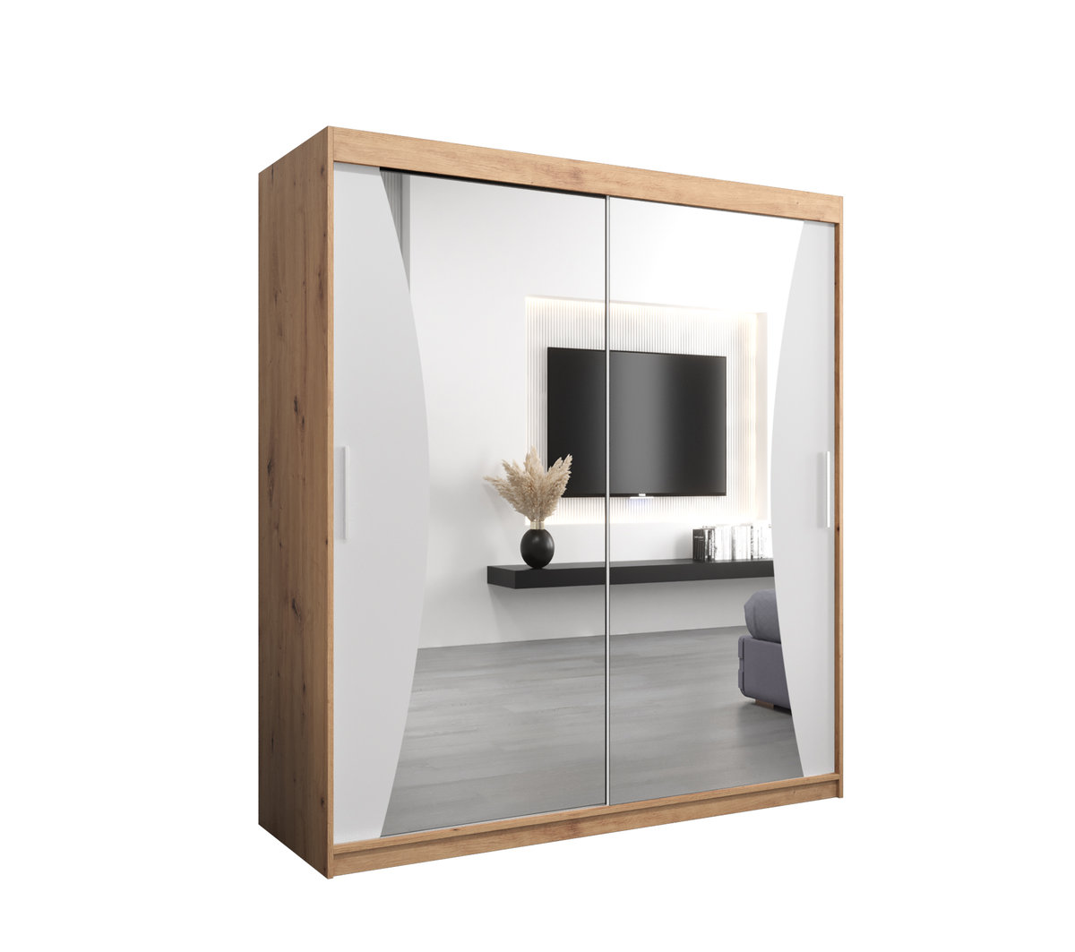 Szafa przesuwna Garderoba MONACO 180 gł. 62 artisan/biały