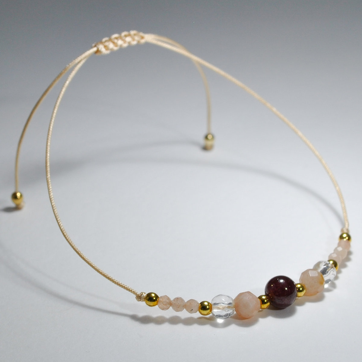 Bransoletka z Kamieni Naturalnych KiANU Granat Kamień Słoneczny Kryształ Górski