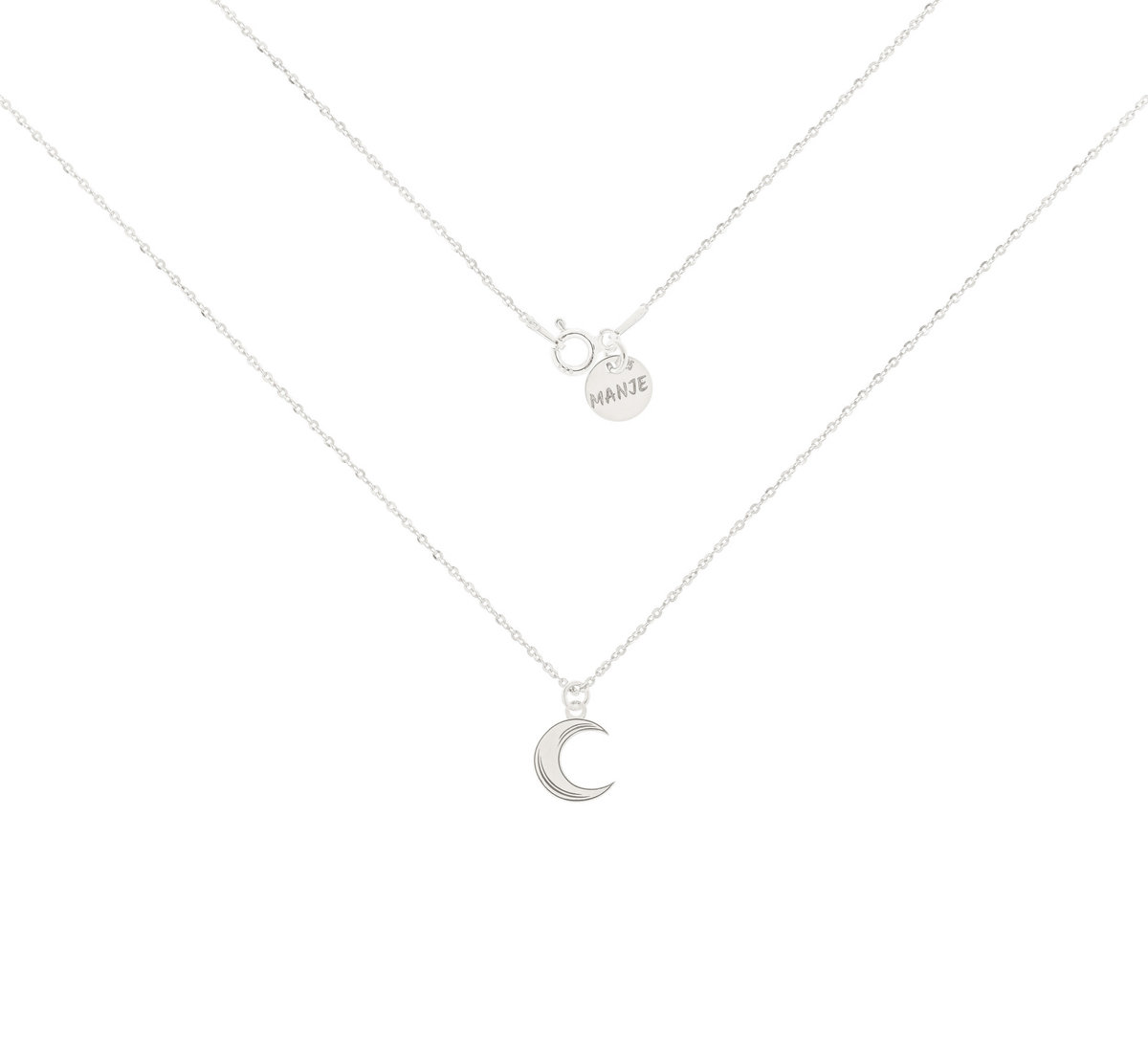Srebrny naszyjnik z księżycem 45 cm