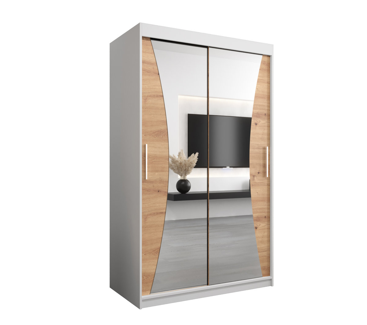 Szafa przesuwna Garderoba MONACO 120 gł. 62 biały/artisan