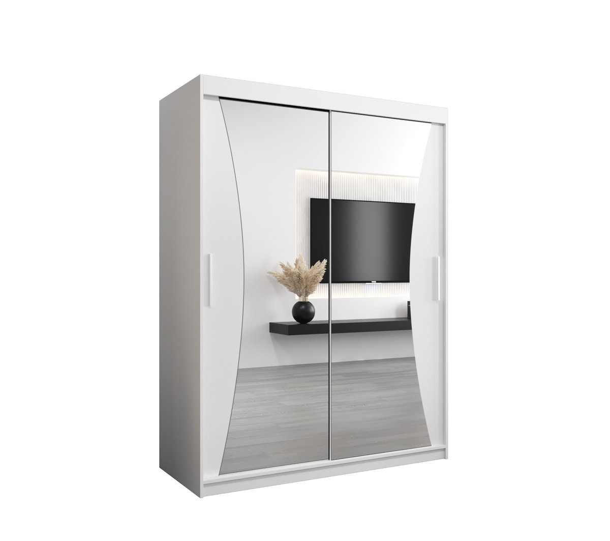 Szafa przesuwna Garderoba MONACO 150 gł. 62 biały/biały