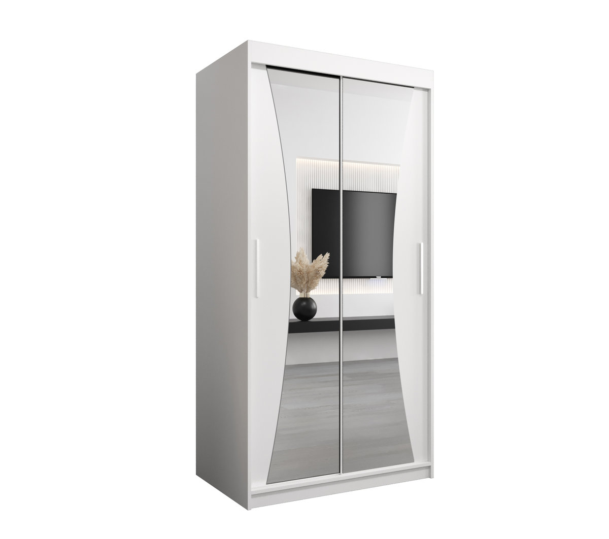 Szafa przesuwna Garderoba MONACO 100 gł. 62 biały/biały