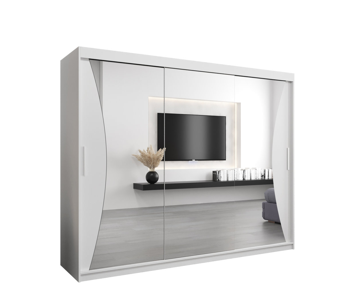 Szafa przesuwna Garderoba MONACO 250 gł. 62 biały/biały