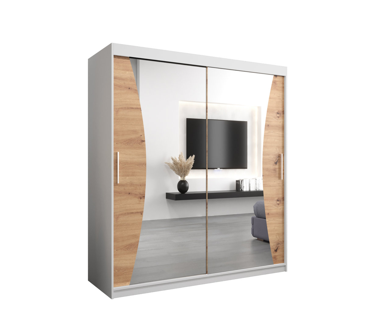 Szafa przesuwna Garderoba MONACO 180 gł. 62 biały/artisan