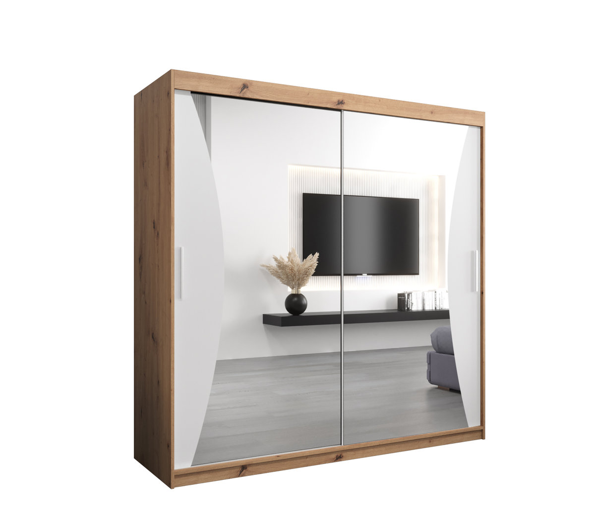 Szafa przesuwna Garderoba MONACO 200 gł. 62 artisan/biały