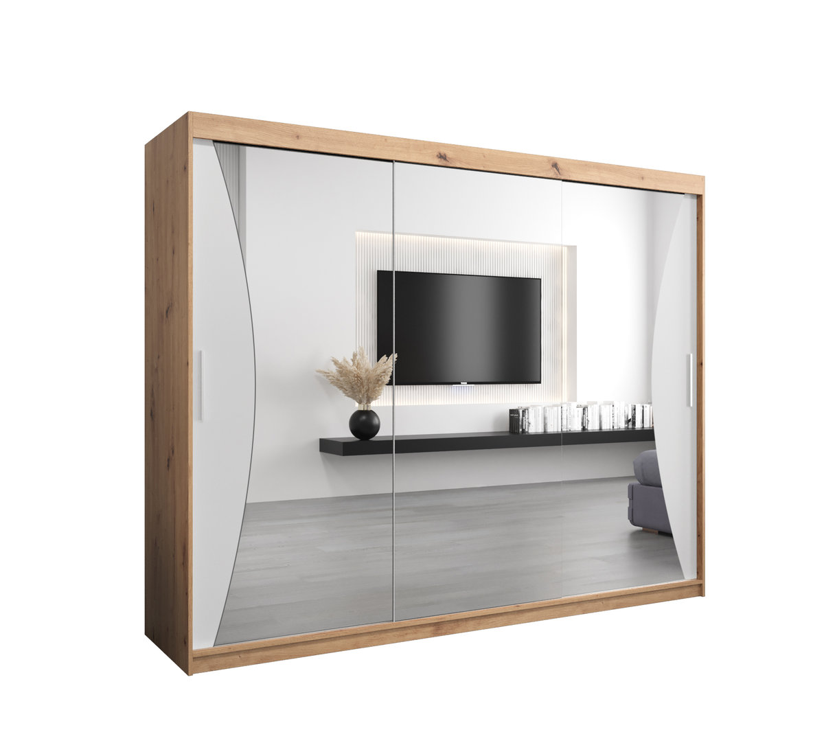 Szafa przesuwna Garderoba MONACO 250 gł. 62 artisan/biały