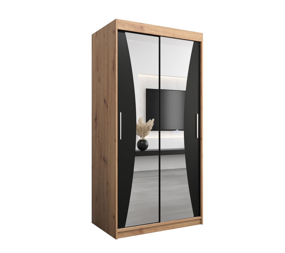 Szafa przesuwna Garderoba MONACO 100 gł. 62 artisan/czarny