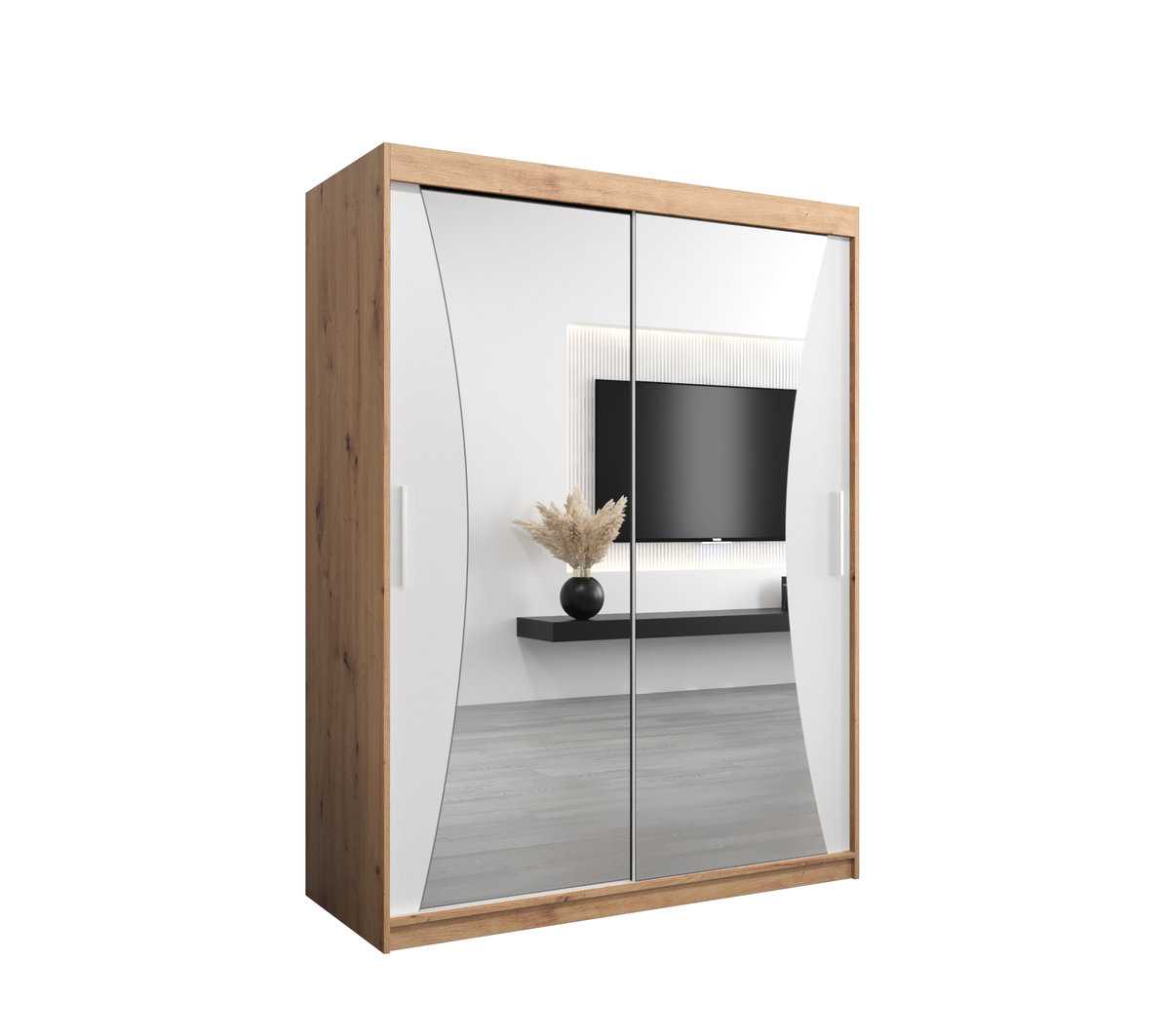 Szafa przesuwna Garderoba MONACO 150 gł. 62 artisan/biały