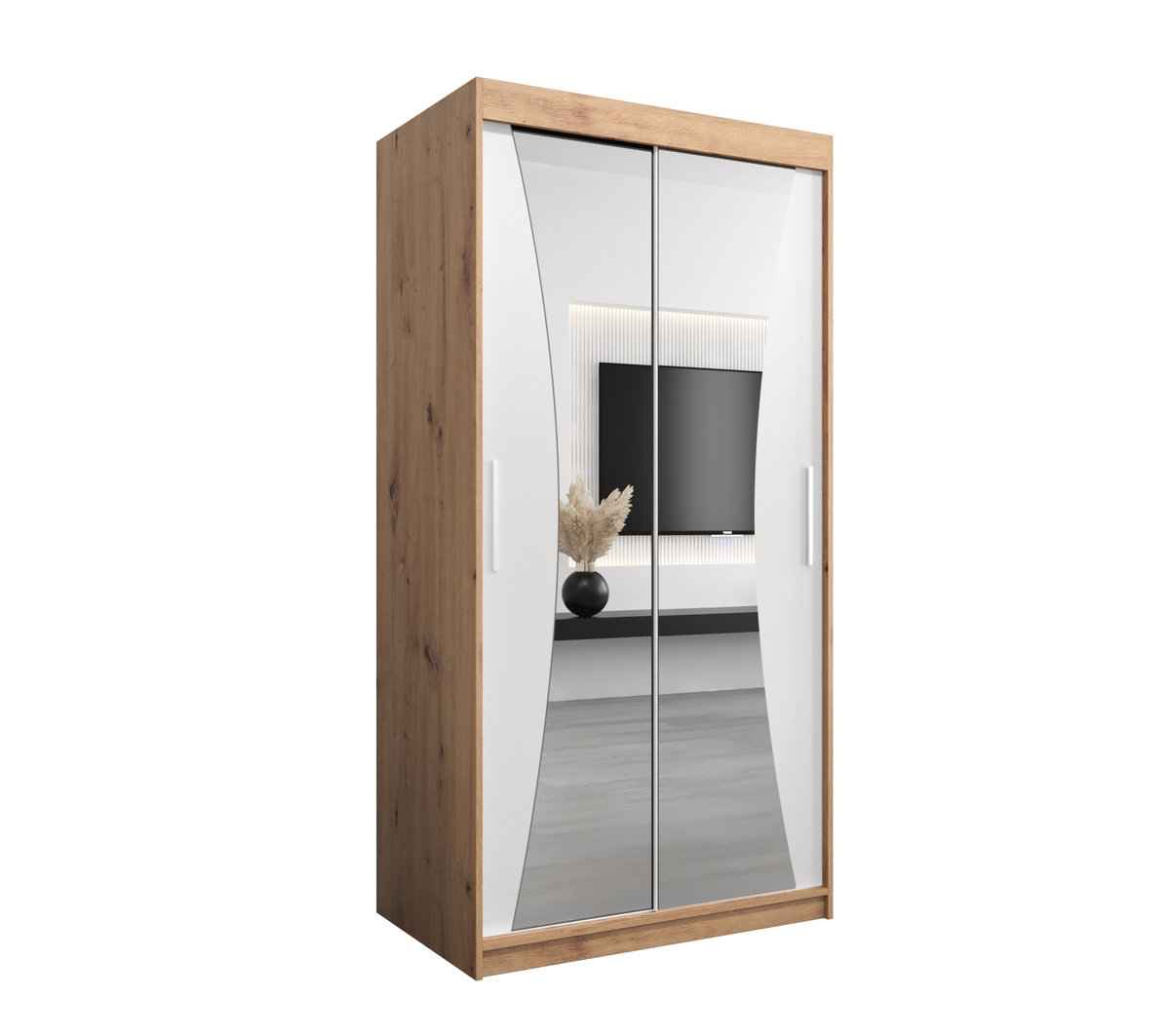 Szafa przesuwna Garderoba MONACO 100 gł. 62 artisan/biały