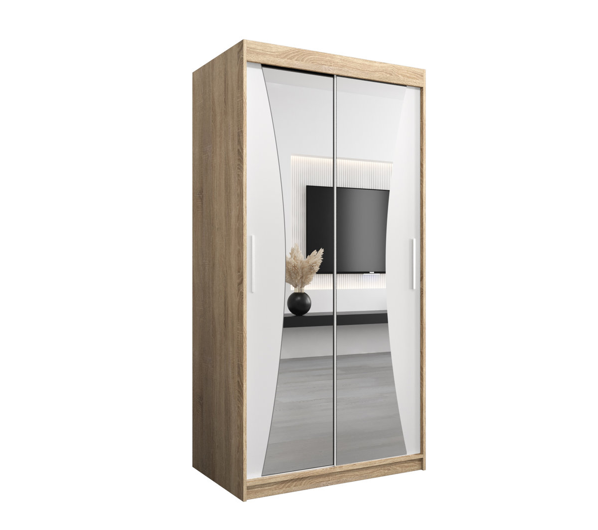 Szafa przesuwna Garderoba MONACO 100 gł. 62 sonoma/biały