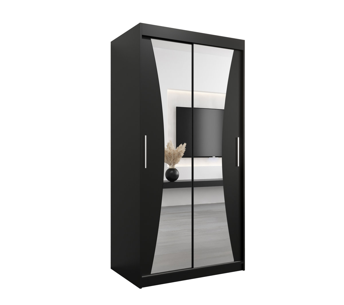 Szafa przesuwna Garderoba MONACO 100 gł. 62 czarny/czarny