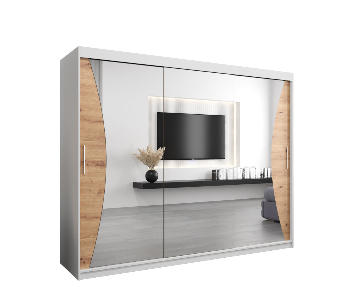 Szafa przesuwna Garderoba MONACO 250 gł. 62 biały/artisan