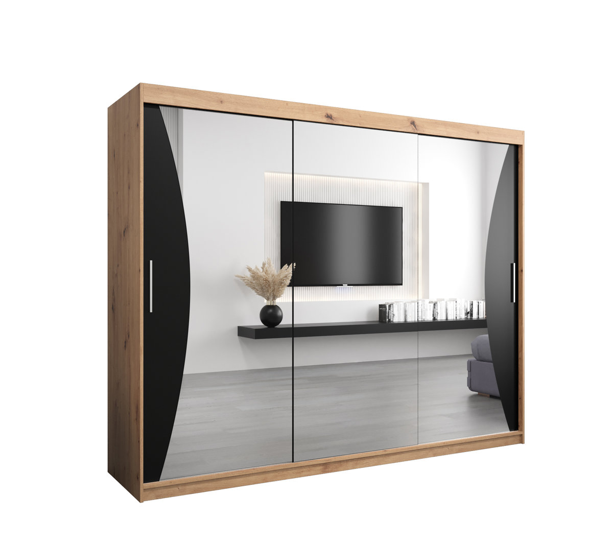 Szafa przesuwna Garderoba MONACO 250 gł. 62 artisan/czarny