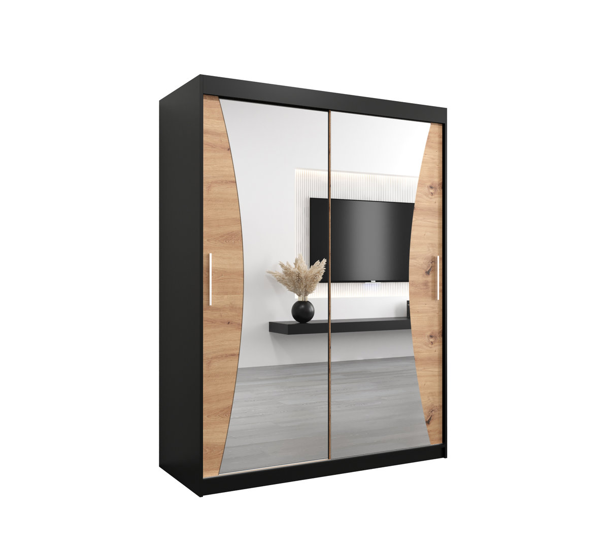 Szafa przesuwna Garderoba MONACO 150 gł. 62 czarny/artisan