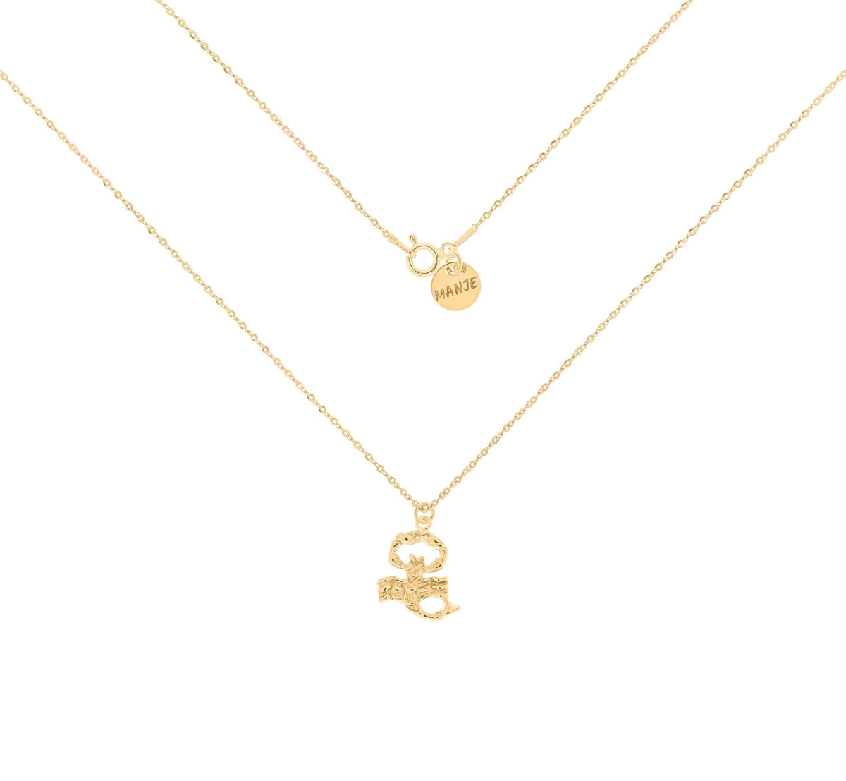 Pozłacany naszyjnik ze znakiem zodiaku Skorpion 42 cm