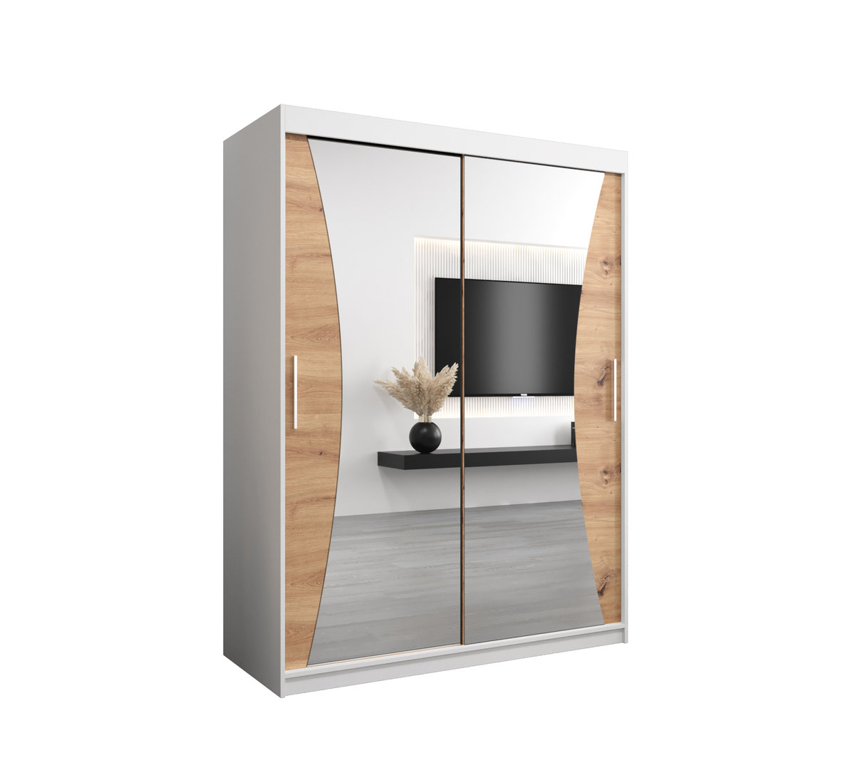 Szafa przesuwna Garderoba MONACO 150 gł. 62 biały/artisan