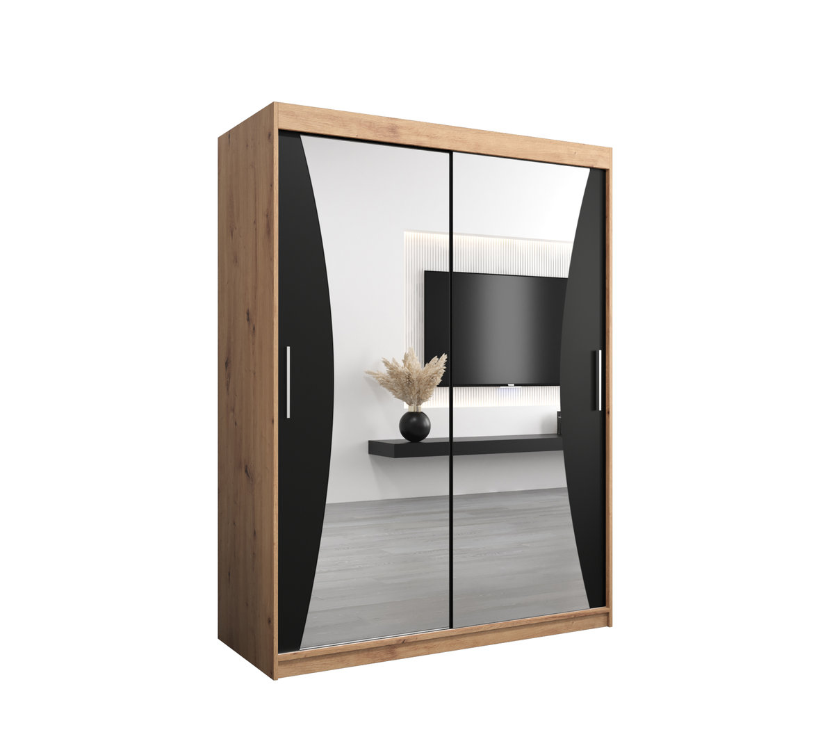 Szafa przesuwna Garderoba MONACO 150 gł. 62 artisan/czarny