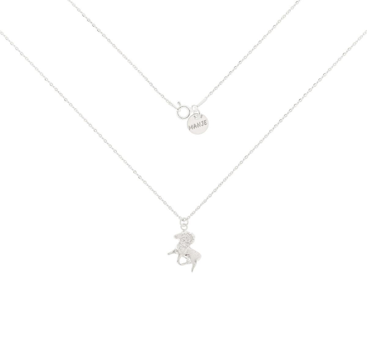 Srebrny naszyjnik ze znakiem zodiaku Baran 42 cm