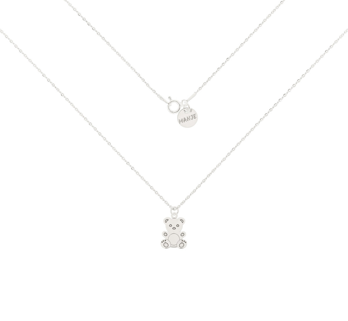 Srebrny naszyjnik z misiem 50 cm