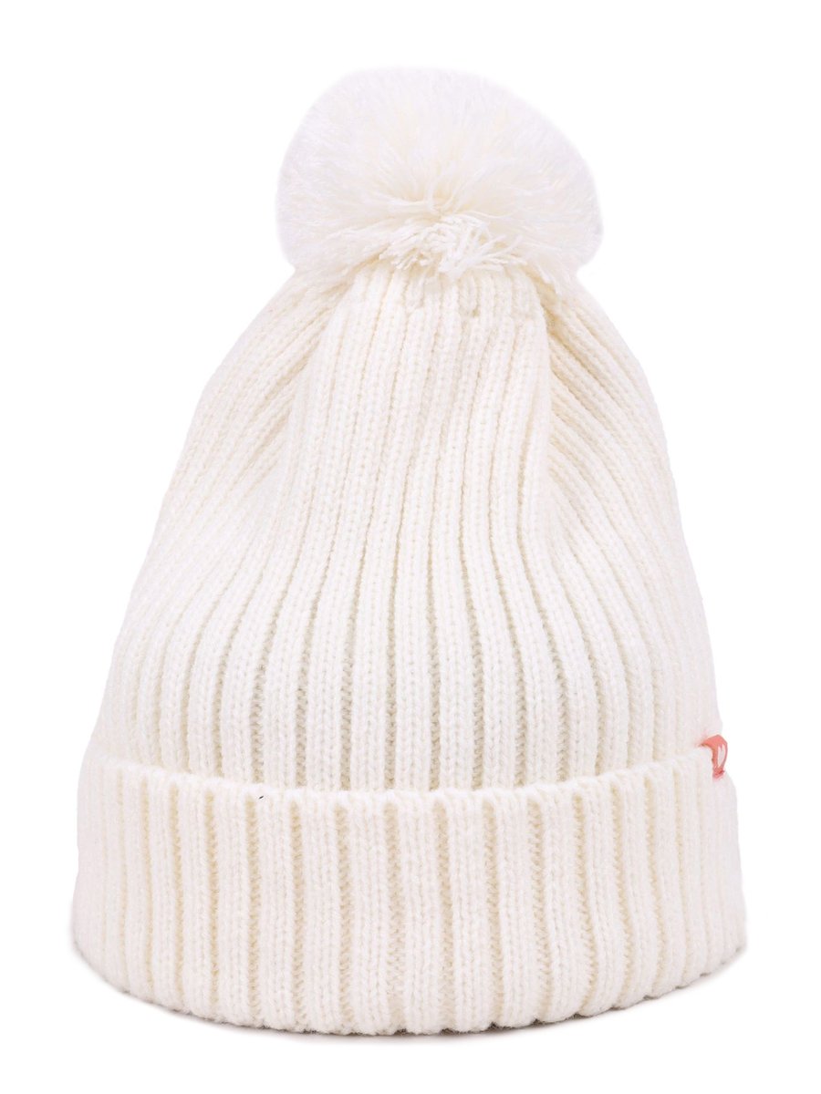 Czapka zimowa dziewczęca z pomponem ecru 54-56 YOCLUB