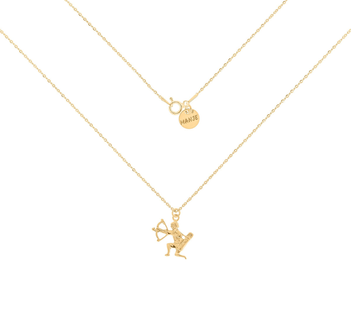 Pozłacany naszyjnik ze znakiem zodiaku Strzelec 45 cm