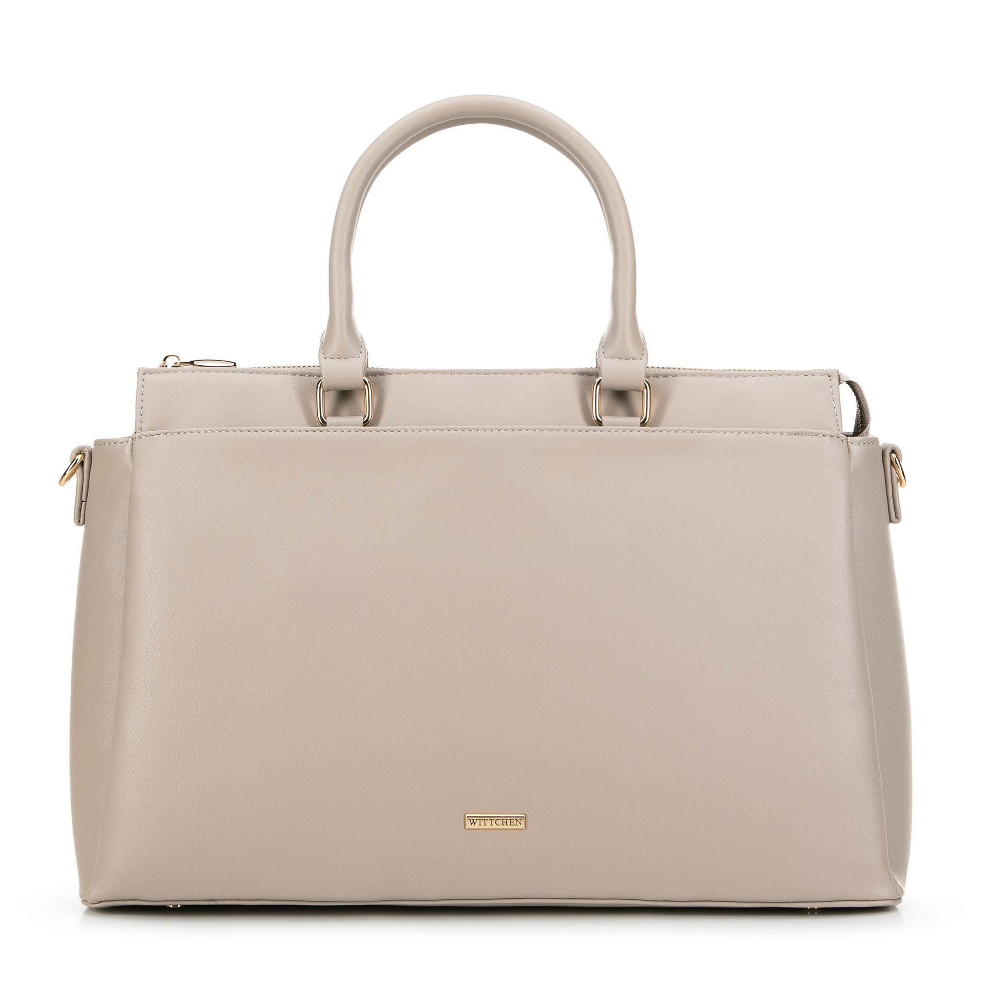 Damska torba na laptopa 15,6’’ z ekoskóry beżowa