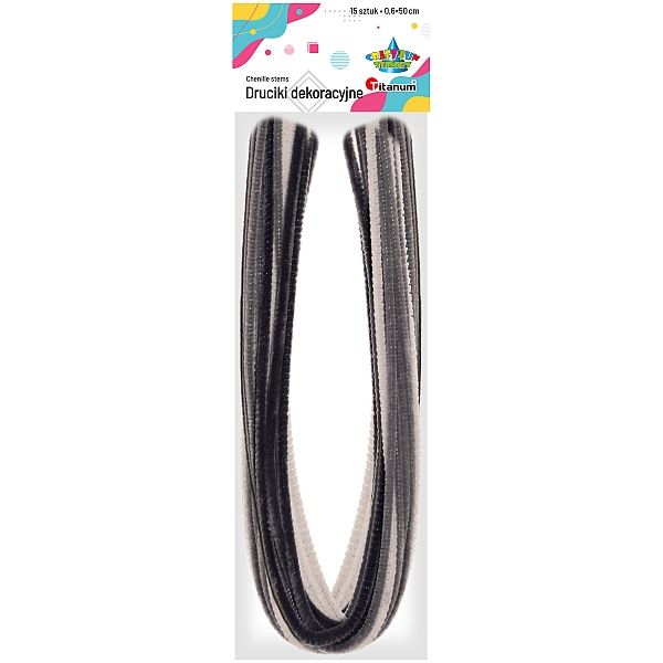 TITANUM Druciki TITANUM 0,6x50cm op.15 - bia/sza/cz 283057