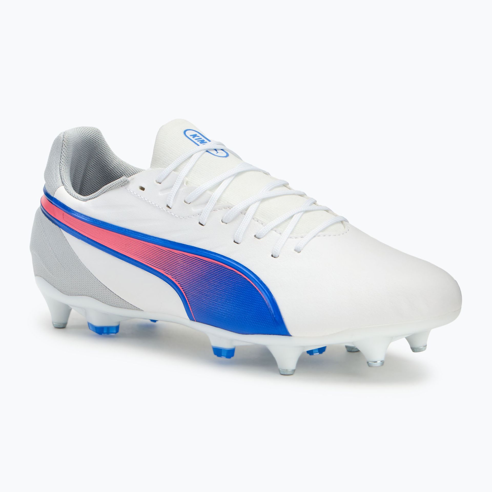 Buty piłkarskie męskie PUMA King Match MxSG puma white/bluemazing/flat light grey/sunset glow WYSYŁKA W 24H 30 DNI NA ZWROT