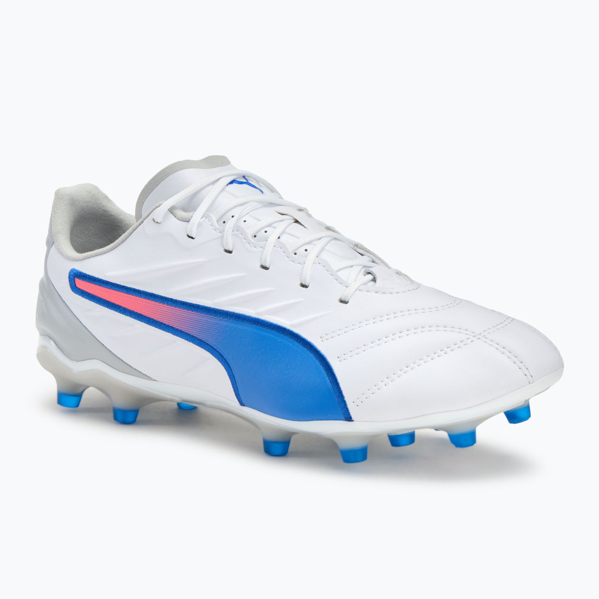 Buty piłkarskie męskie PUMA King Pro FG/AG puma white/bluemazing/flat light grey/sunset glow WYSYŁKA W 24H 30 DNI NA ZWROT