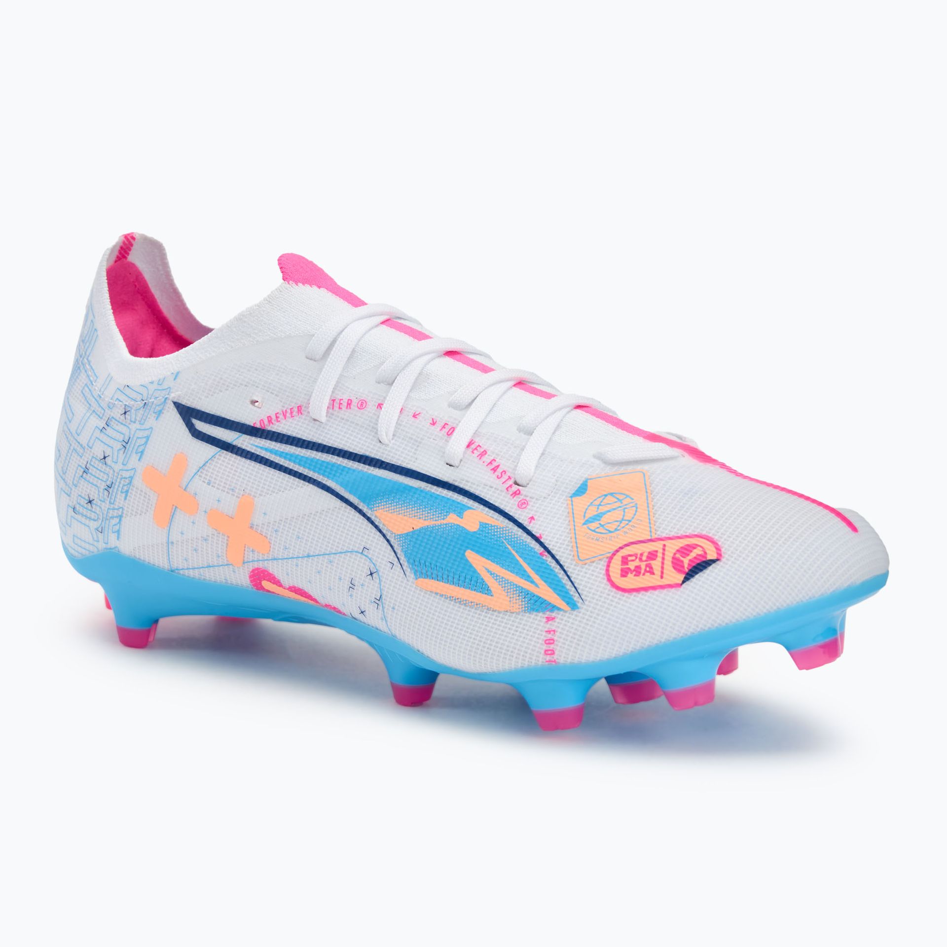 Buty piłkarskie PUMA Ultra 5 Match Vol. Up FG/AG puma white/luminous blue WYSYŁKA W 24H 30 DNI NA ZWROT