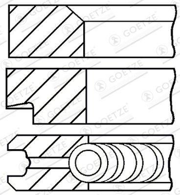 GOETZE Zestaw pierścieni tłoka 08-173800-00 08-173800-00