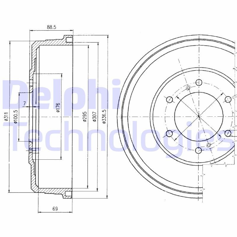 DELPHI Bęben hamulcowy BF461