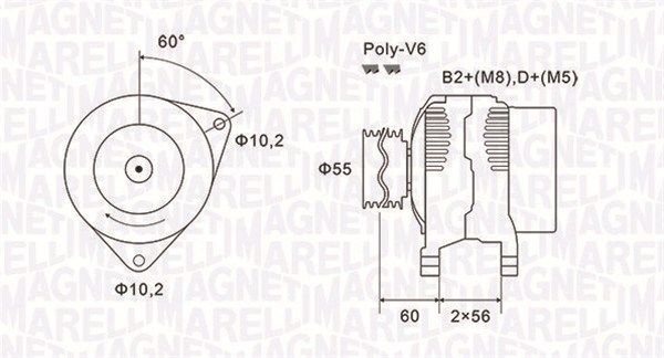 MAGNETI MARELLI Alternator 063731577010 063731577010