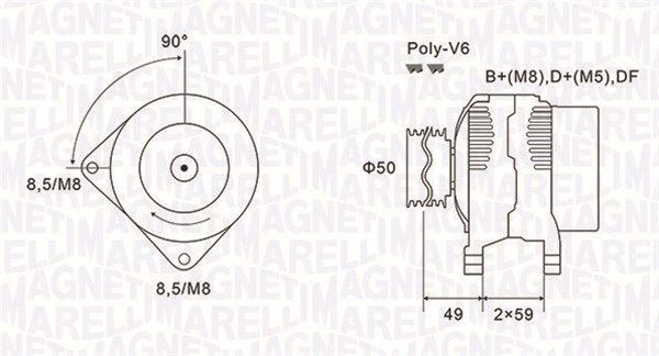 MAGNETI MARELLI Alternator 063731147010 063731147010