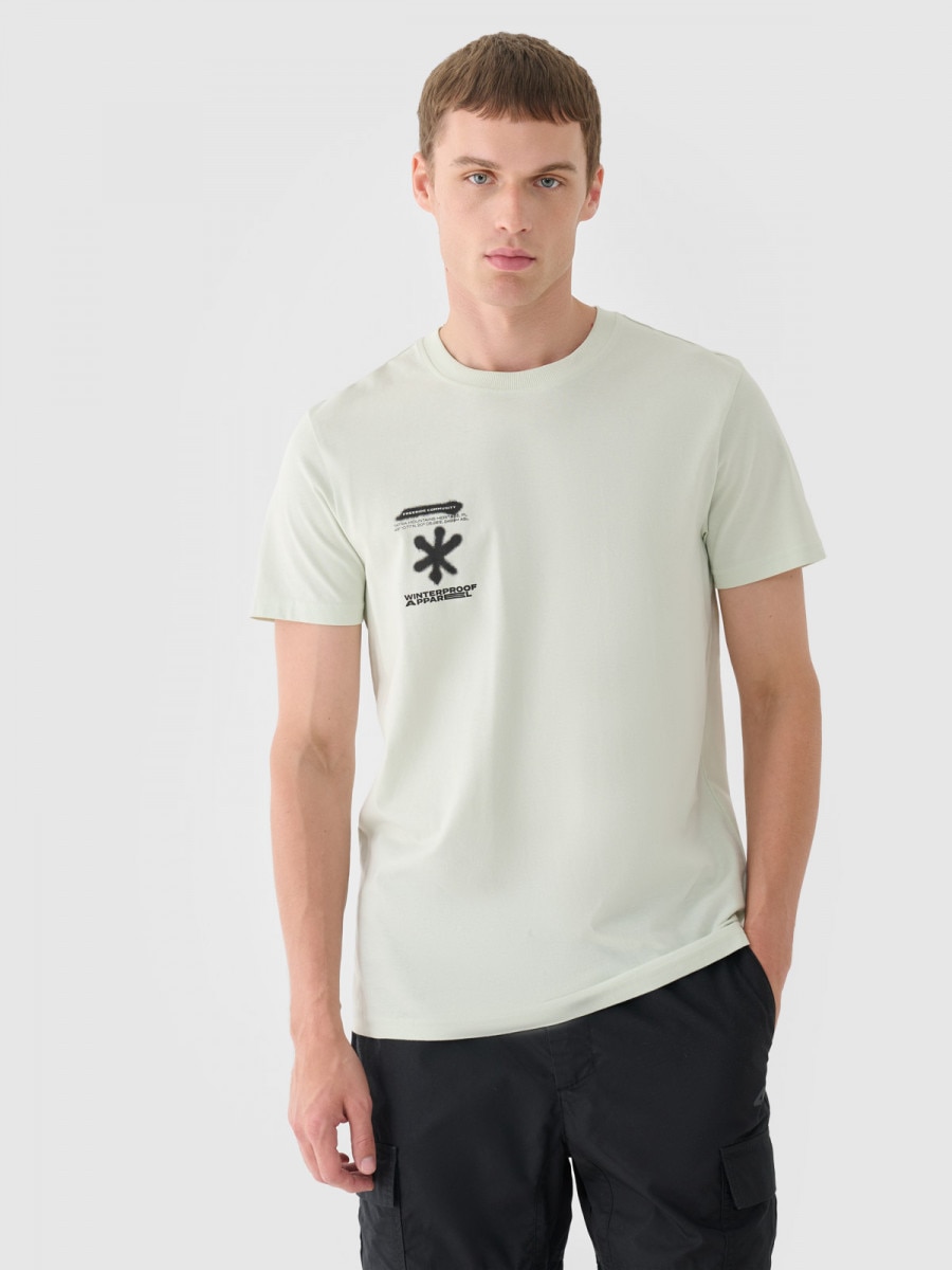 Męski t-shirt z nadrukiem 4F 4FRAW24TTSHM2603 - zielony
