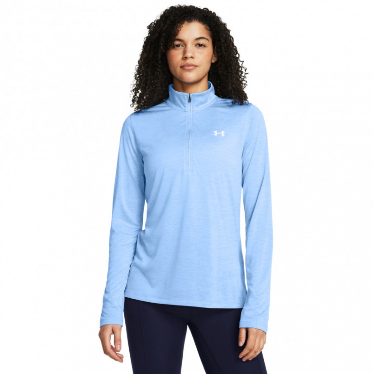 Damski longsleeve treningowy Under Armour Tech 1/2 Zip- Twist - niebieski - UNDER ARMOUR