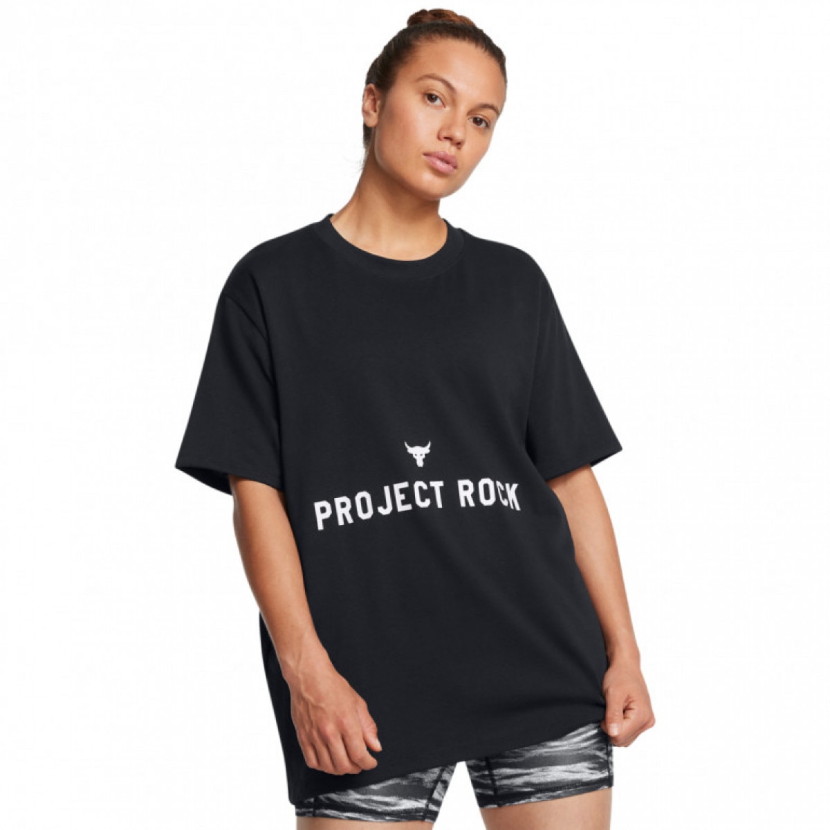 Damska koszulka treningowa Under Armour UA Project Rock W Campus T Q3 - czarna - UNDER ARMOUR