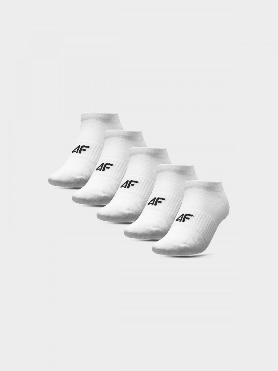 Męskie skarpetki stopki (5-pack) 4F 4FWMM00USOCM282 - białe