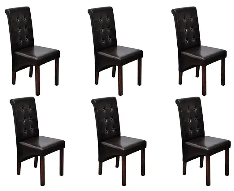 Komplet 6 tapicerowanych krzeseł pikowanych wenge S2-D38