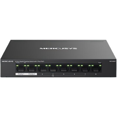 Switch MERCUSYS MS108GP Gigabit Ethernet, 8 portów, Funkcja PoE+ MS108GP