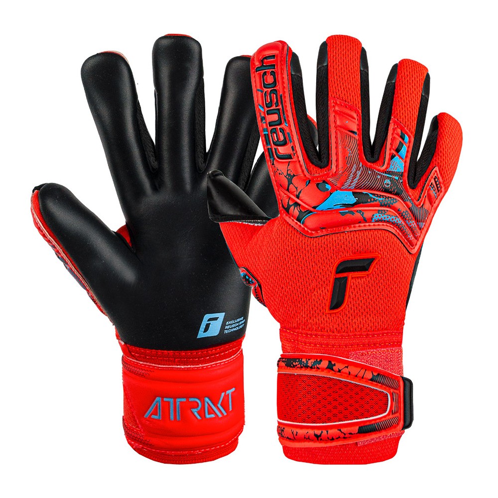 Rękawice bramkarskie Reusch Attrakt Duo czerwono-czarne 5370025 3333 - rozmiar rękawic - 10