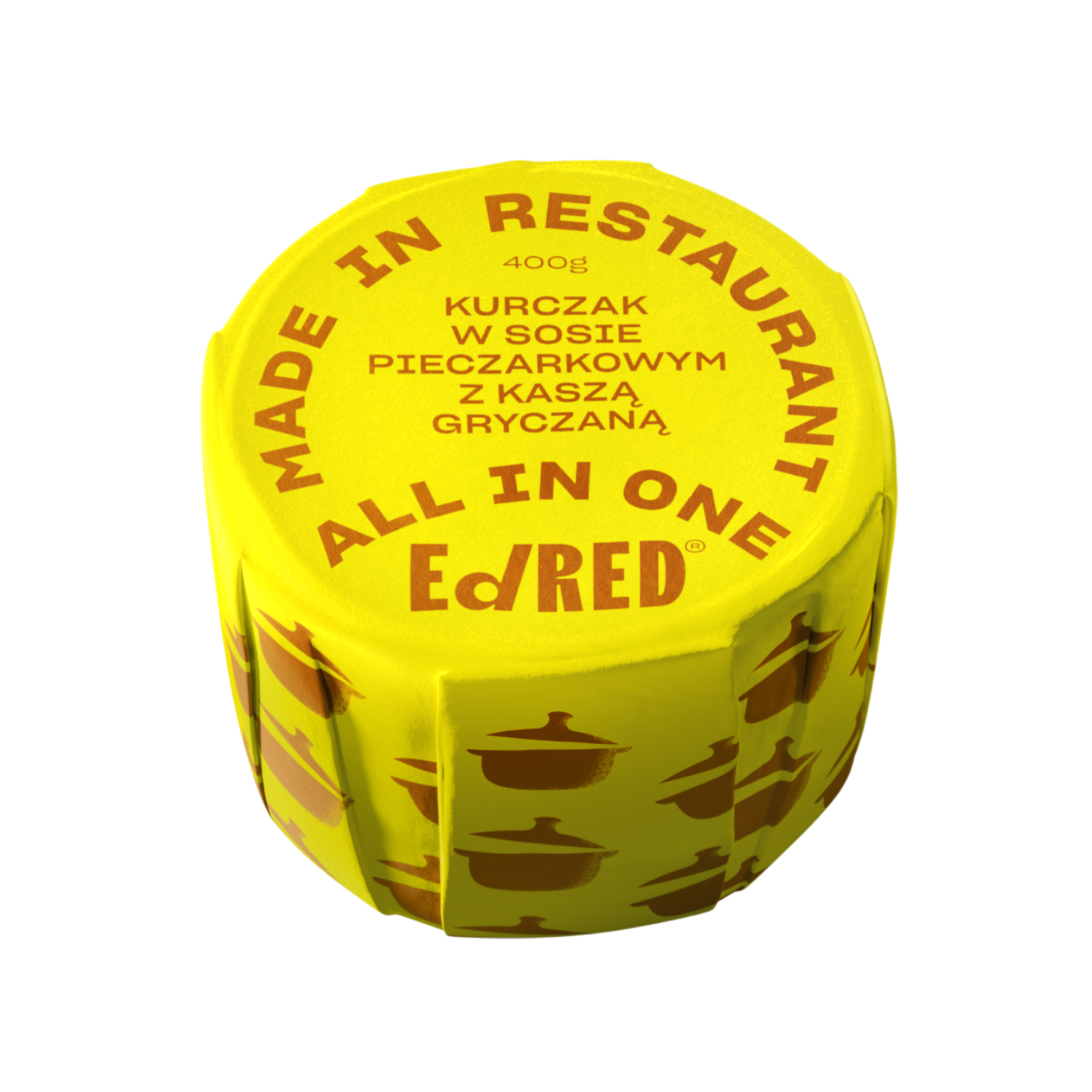 Rzemieślnicza konserwa w puszce Ed RED All in On Kurczak w sosie pieczarkowym z kaszą gryczaną 400 g - ONE SIZE