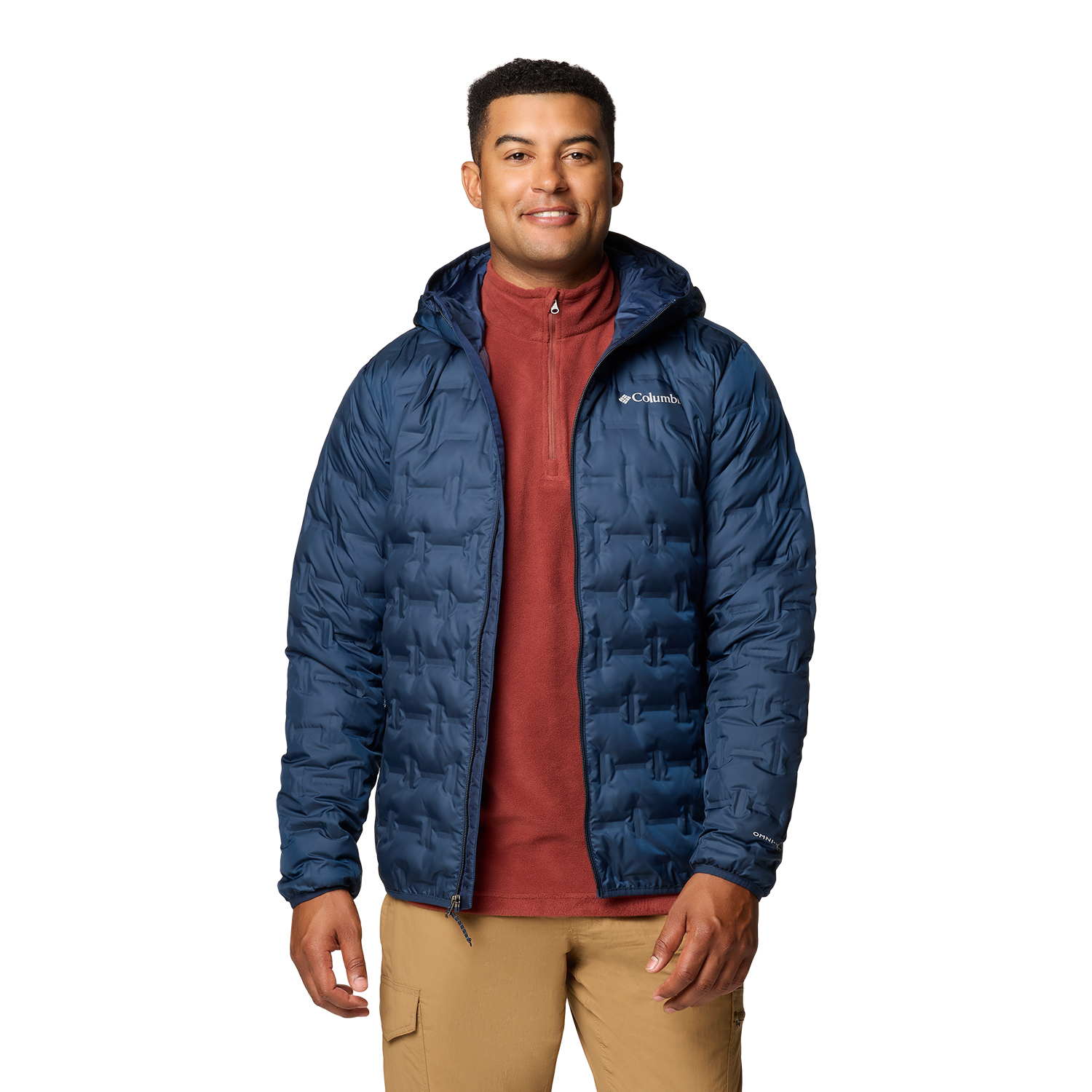 Męska kurtka puchowa Columbia Delta Ridge II Down Hooded collegiate navy - XL