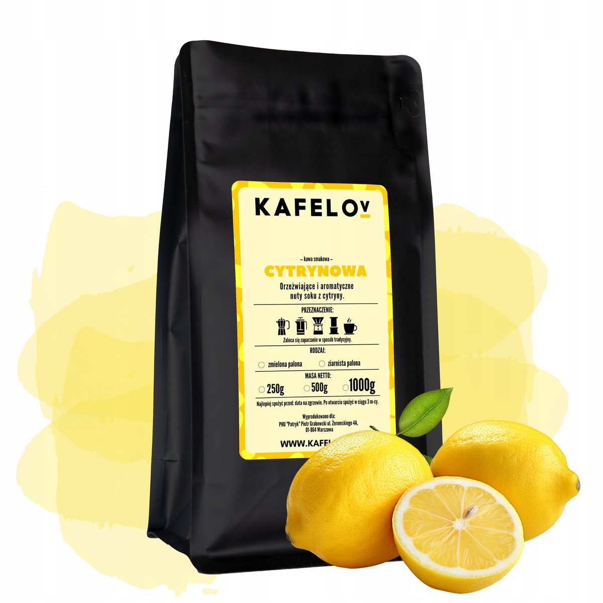 Kawa Kafelov smakowa CYTRYNOWA 500g ziarnista