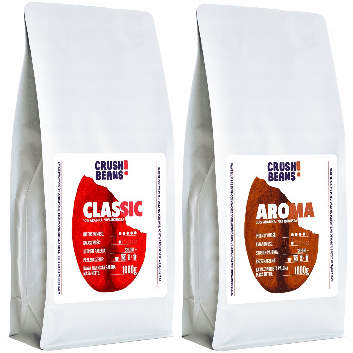 Kawa ziarnista 2kg CLASSIC+AROMA Crush Beans MIX