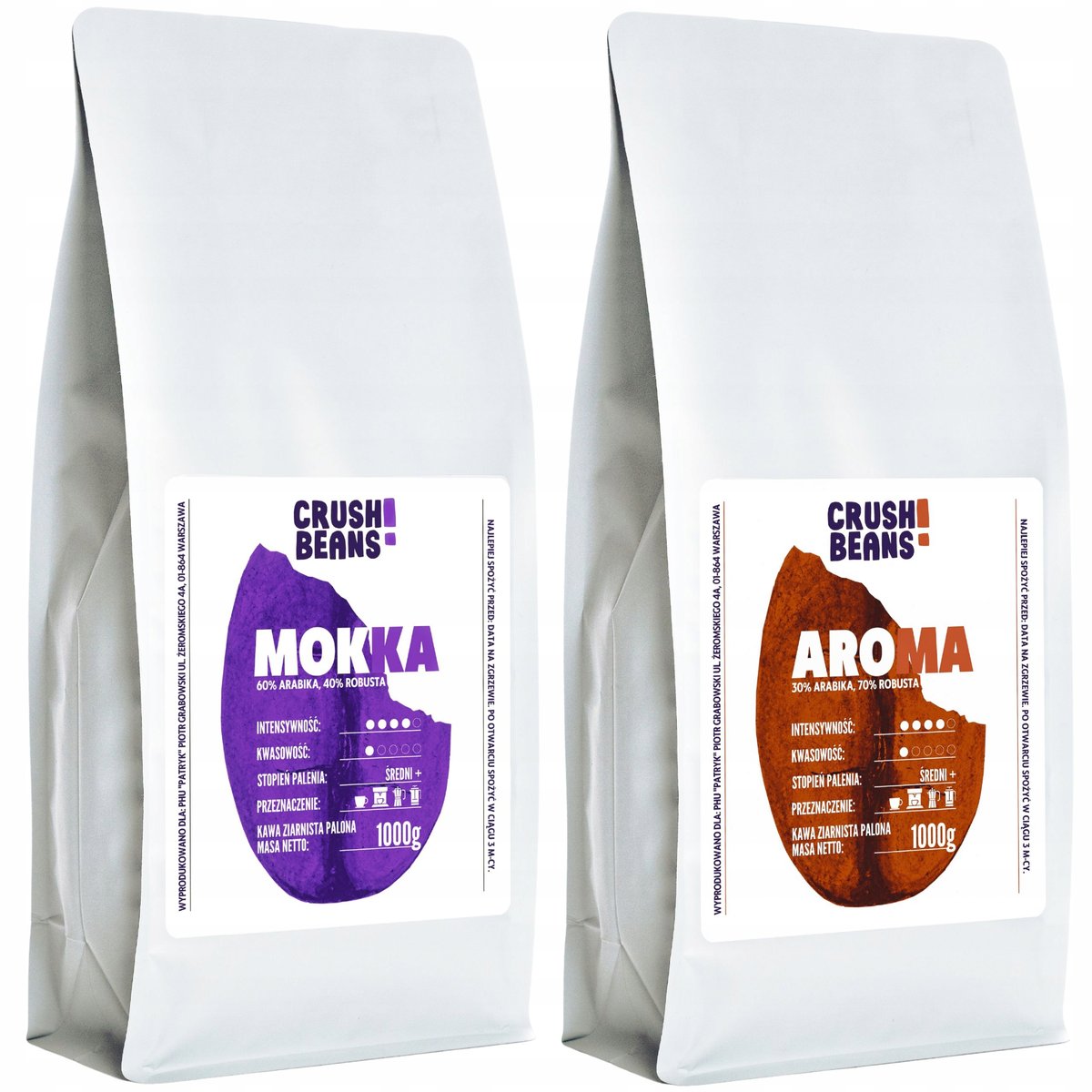 Kawa ziarnista 2kg MOKKA+AROMA Crush Beans MIX