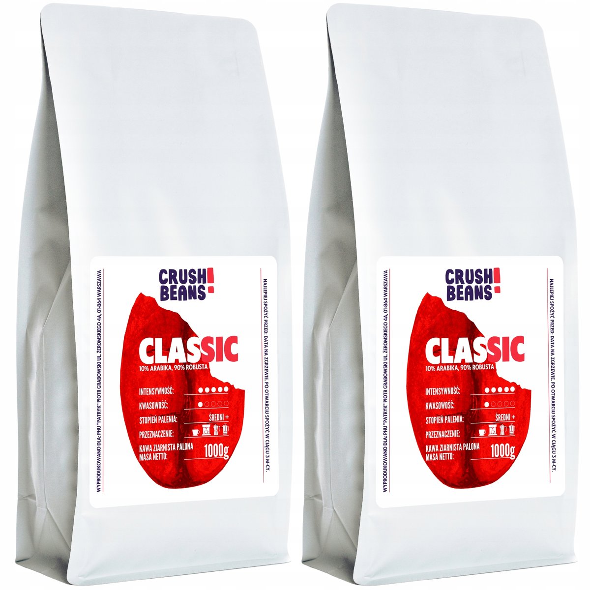 Kawa ziarnista 2kg CLASSIC Crush Beans ZESTAW