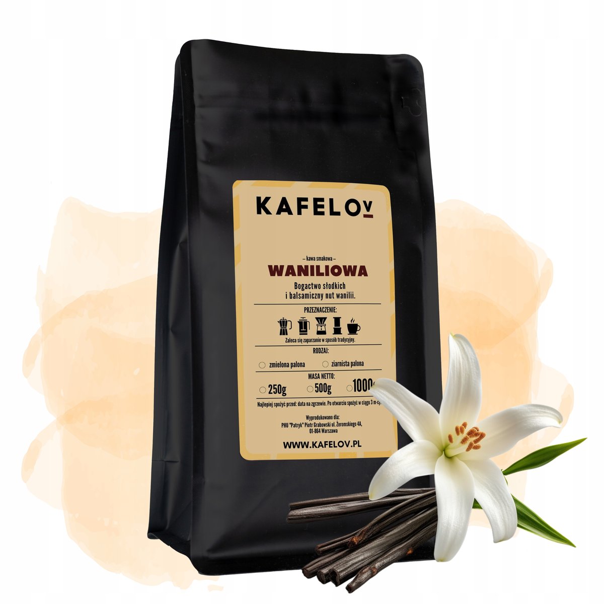 Kawa ziarnista Waniliowa 1 kg smakowa arabika